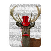 Deer met Red Top Hat en Mustache Magneet (Verticaal)