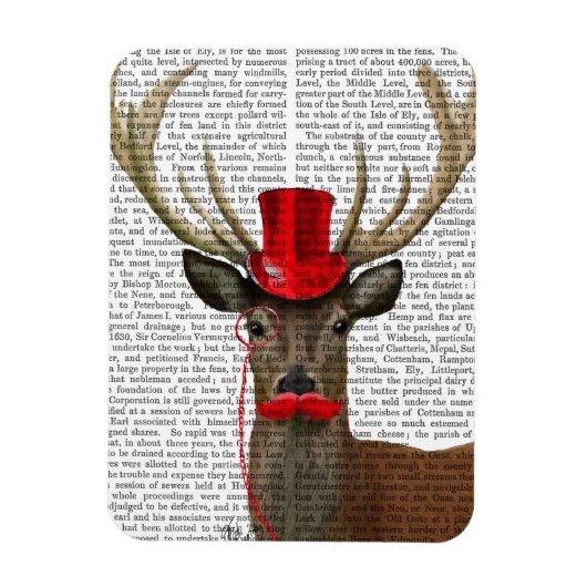 Deer met Red Top Hat en Mustache Magneet (Verticaal)