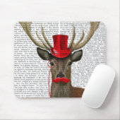 Deer met Red Top Hat en Mustache Muismat (Met muis)