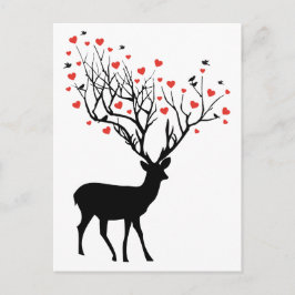 Deer met rode harten briefkaart