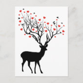 Deer met rode harten briefkaart (Voorkant)