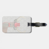 Deer met rood Pet en snor Bagagelabel (Achterkant horizontaal)