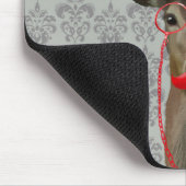 Deer met rood Pet en snor Muismat (Hoek)