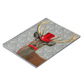 Deer met rood Pet en snor Notitieboek (Linkerzijde)