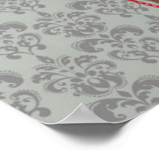 Deer met rood Pet en snor Poster (Hoek)