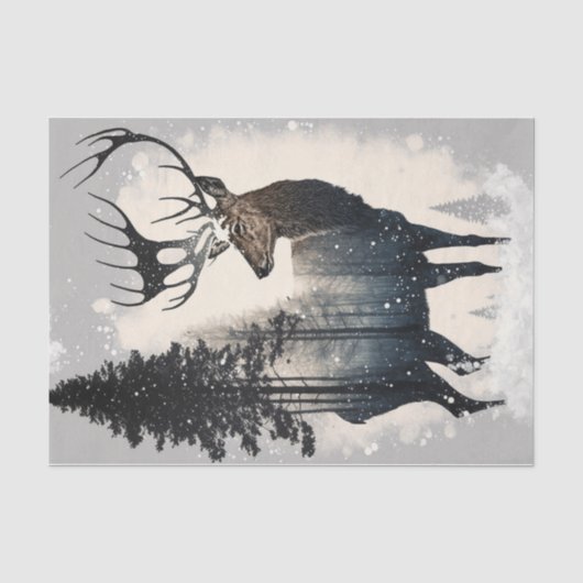 Deer met Trees Tissuepapier (Voorkant)