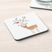 Deer met vogels bier onderzetter (Linkerzijde)