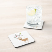 Deer met vogels bier onderzetter (Rechterzijde)