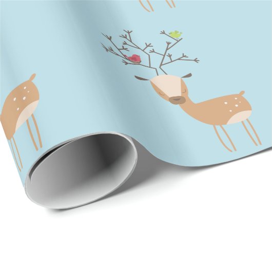 Deer met vogels cadeaupapier (Rol Hoek)