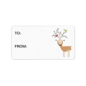 Deer met vogels etiket (Voorkant)