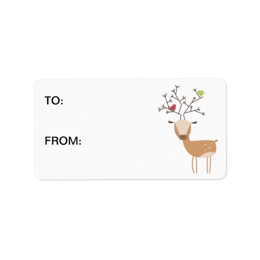 Deer met vogels etiket (Voorkant)