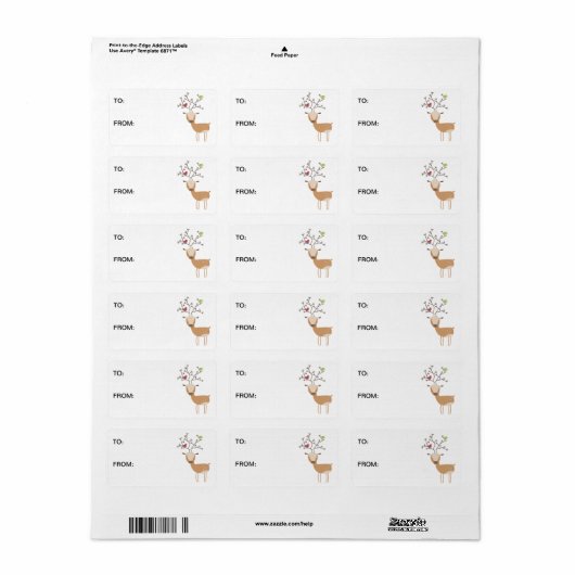 Deer met vogels etiket (Full Sheet)