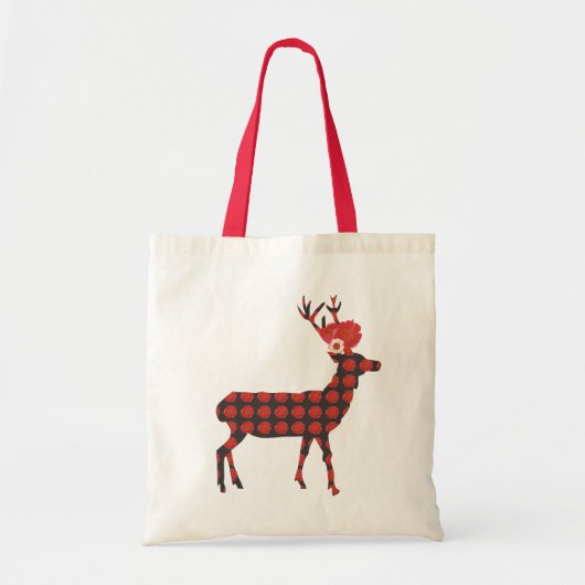 Deer met zomerbloemen / Bag Tote Bag (Voorkant)