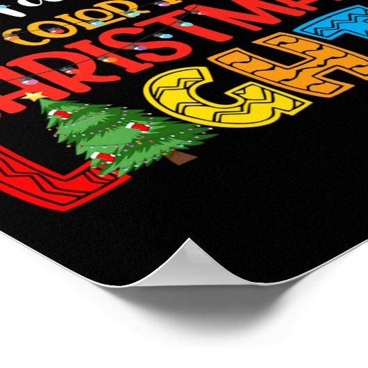 Deer Mijn favoriete kleur is Kerstverlichting Happ Poster (Hoek)