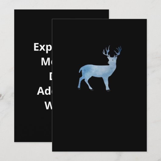 Deer Modern Artistic Design Feestdagenkaart (Voorkant / Achterkant)