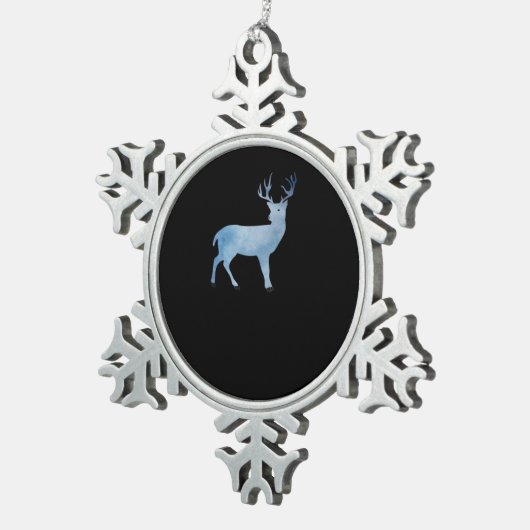Deer Modern Artistic Design  Tin Sneeuwvlok Ornament (Rechts)