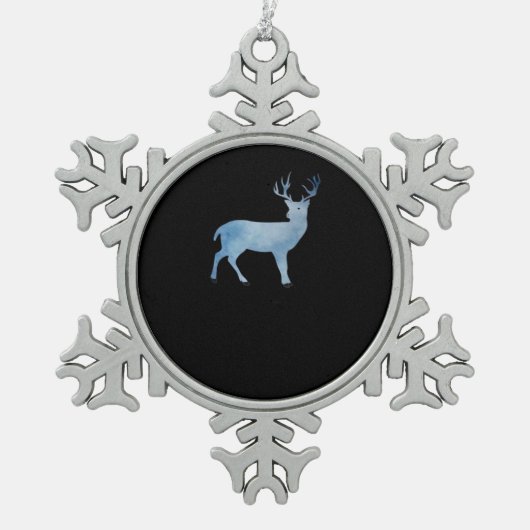 Deer Modern Artistic Design Tin Sneeuwvlok Ornament (Voorkant)