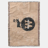 Deer Monogram Onderdruk Rustic Brown Kraft Paper Deken (Voorkant Verticaal)