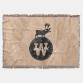 Deer Monogram Onderdruk Rustic Brown Kraft Paper Deken (Voorkant)