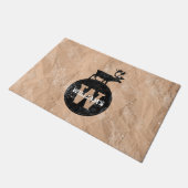 Deer Monogram Onderdruk Rustic Brown Kraft Paper Deurmat (Schuin)