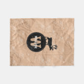Deer Monogram Onderdruk Rustic Brown Kraft Paper Fleece Deken (Voorkant (Horizontaal))