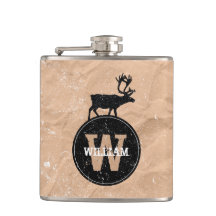 Deer Monogram Onderdruk Rustic Brown Kraft Paper