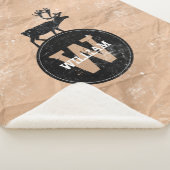 Deer Monogram Onderdruk Rustic Brown Kraft Paper Sherpa Deken (3/4)