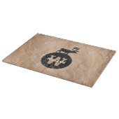 Deer Monogram Onderdruk Rustic Brown Kraft Paper Snijplank (Hoek)
