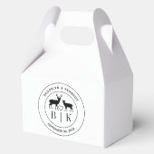 Deer Monogram Rustic country Wedding Couple Name Bedankdoosjes (Voorkant)