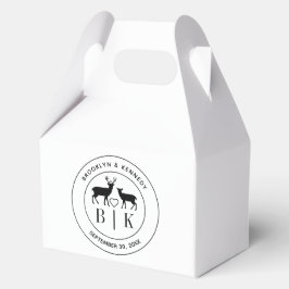 Deer Monogram Rustic country Wedding Couple Name Bedankdoosjes