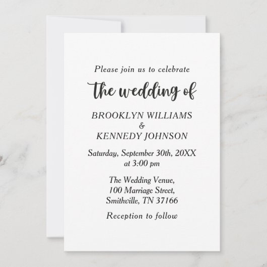 Deer Monogram Rustic country Wedding Couple Name Kaart (Voorkant)