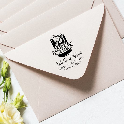 Deer Mountain Forest Return-adresfamilie Rubberstempel