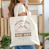 Deer & Mountain Scene – Mount Rainer Tote Bag