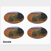 Deer & Mt Lake Ovale Sticker (Vel)