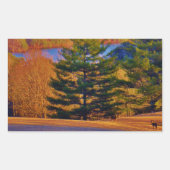 Deer & Mt Lake Rechthoekige Sticker (Voorkant)