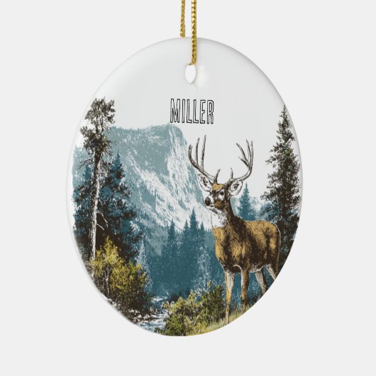 Deer Nature  Keramisch Ornament (Rechts)