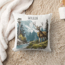 Deer Nature Throw Pillow
