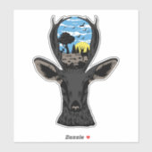 Deer Natuur Wilderness Sunrise Sticker (Vel)