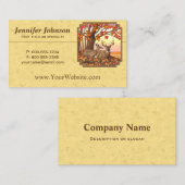 Deer New England Maple Tree Autumn Yellow Visitekaartje (Voorkant / Achterkant)