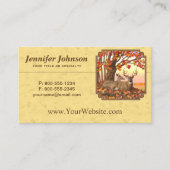 Deer New England Maple Tree Autumn Yellow Visitekaartje (Voorkant)