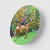 Deer on an Autumn Morning Ronde Klok (Hoek)