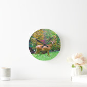 Deer on an Autumn Morning Ronde Klok (Huis)