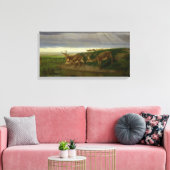 Deer on the Prairie (door William Holbrook Beard) Canvas Afdruk (Insitu (Woonkamer))