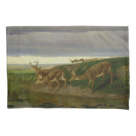 Deer on the Prairie (door William Holbrook Beard) Kussensloop