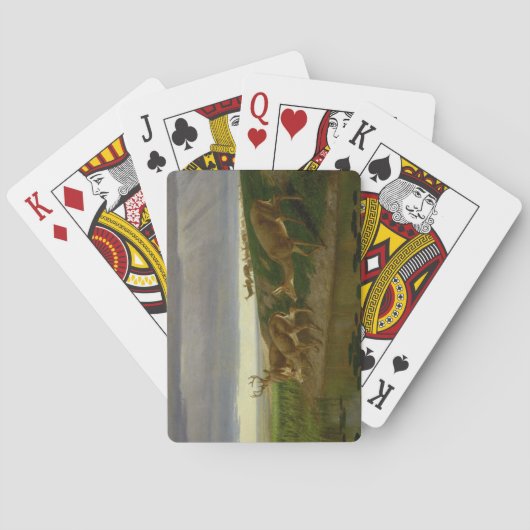 Deer on the Prairie (door William Holbrook Beard) Pokerkaarten (Achterkant)