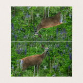Deer onder de lupinen kaart (Buitenkant ongevouwen)
