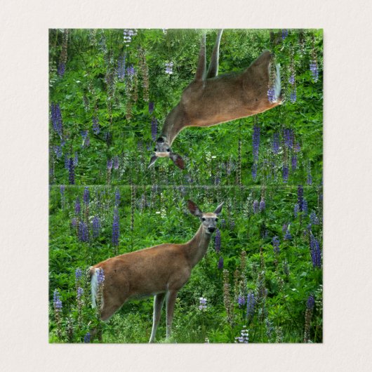Deer onder de lupinen kaart (Buitenkant ongevouwen)