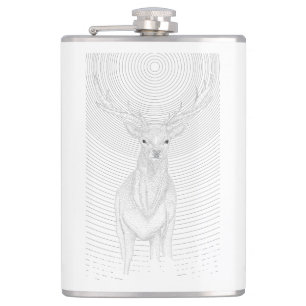 Deer onder de nachtelijke hemel heupfles