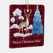 Deer op een achtergrond met rode spelden keramisch ornament (Rechts)