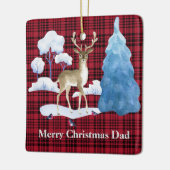 Deer op een achtergrond met rode spelden keramisch ornament (Links)